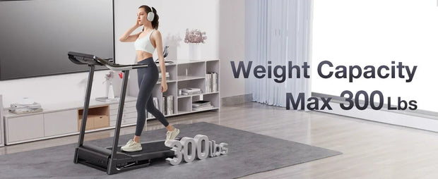 3.0HP Foldable Incline Treadmill with Sensors