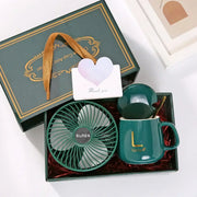 Ceramic Gift Mug Set with Spoon & Bag
