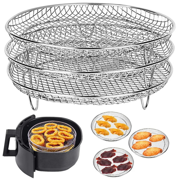 3-Piece Stackable Air Fryer Rack Set