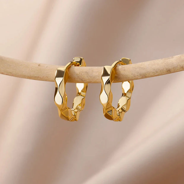 Trendy Heart Hoop Earrings Zircon Metal Women