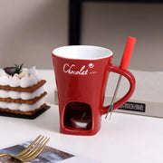 Ceramic Chocolate Fondue Mug with Fork