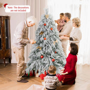6 ft Flocked Artificial Christmas Tree with 250 LED Lights