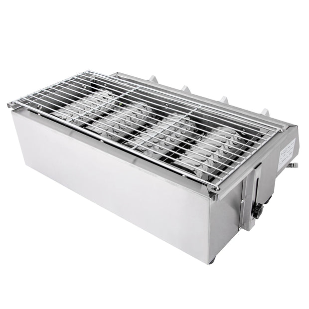 Stainless Steel Smokeless LPG Gas Grill – 4 Burners