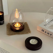 Glass & Wood Candle Stand