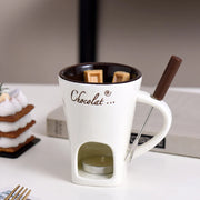 Ceramic Chocolate Fondue Mug with Fork