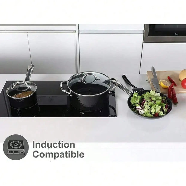 15-Piece Hammered Granite Nonstick Cookware Set