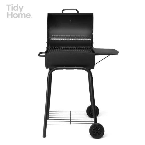 Charcoal BBQ Grill with Adjustable Charcoal Pan & Thermometer