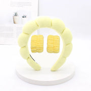 3‑Piece Coral Fleece Spa Headband & Wristbands Set