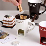 Ceramic Chocolate Melting Mug with Fork