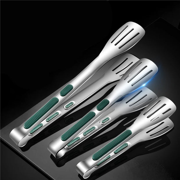 Stainless Steel BBQ Grill Food Kitchen Tongs