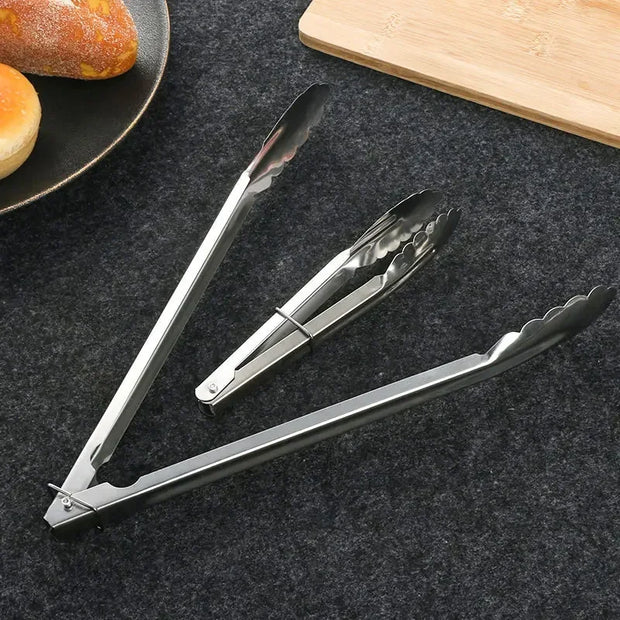 Stainless Steel BBQ Food Tongs – Heat-Resistant, Non-Stick