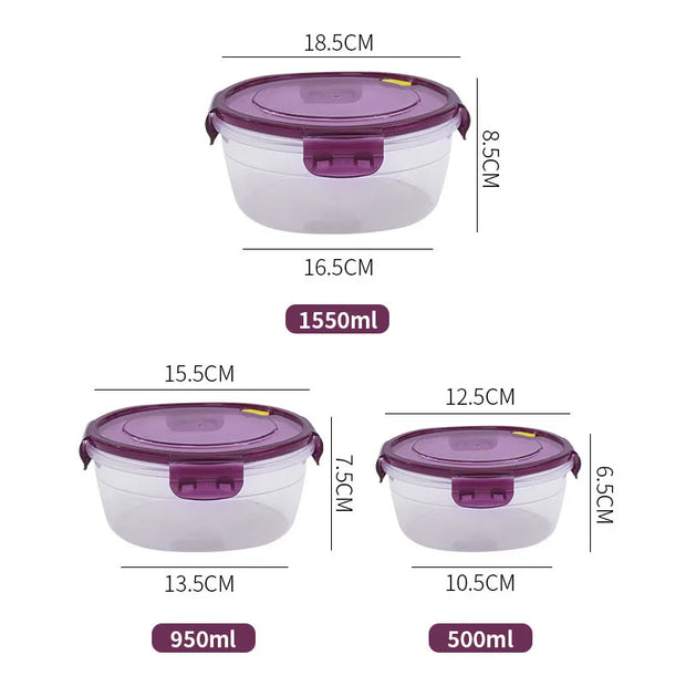 Microwave-Safe Transparent Food Storage Lunch Box