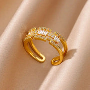 Heart Zircon 18K Gold plated Bridal Rings