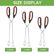 3-Pack Kitchen Scissor Tongs for BBQ & Cooking
