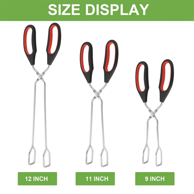 3-Pack Kitchen Scissor Tongs for BBQ & Cooking