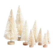 8PCS Mini White Cedar Christmas Tree Set