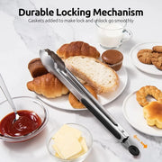 Non-Slip Stainless Steel BBQ Food Tongs