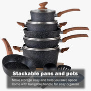 Granite Nonstick Induction Cookware Set 12-Piece Kitchen