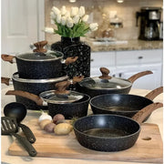 Granite Nonstick Induction Cookware Set 12-Piece Kitchen