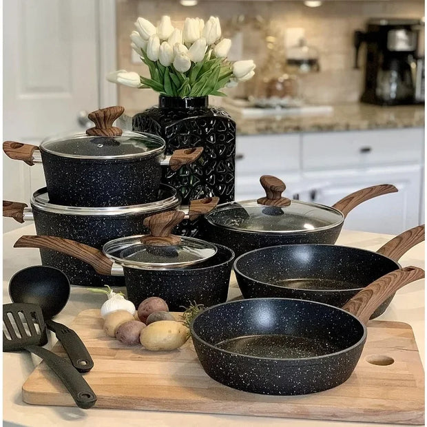 Granite Nonstick Induction Cookware Set 12-Piece Kitchen