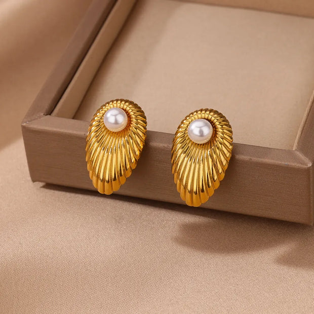 Trendy Heart Hoop Earrings Zircon Metal Women