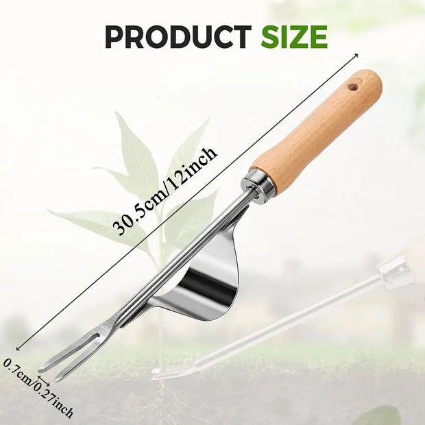 Ergonomic Stainless Steel Weeder Tool for Gardening