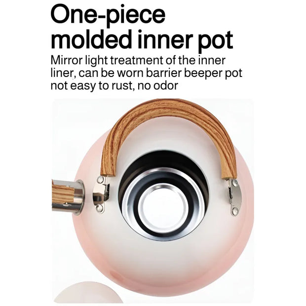3L Pink Gradient Stainless Steel Whistling Tea Kettle