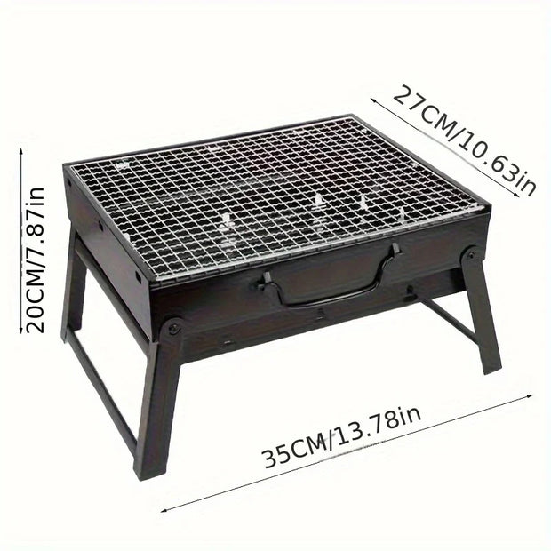 Portable Charcoal Grill Stainless Steel Mini BBQ Outdoor