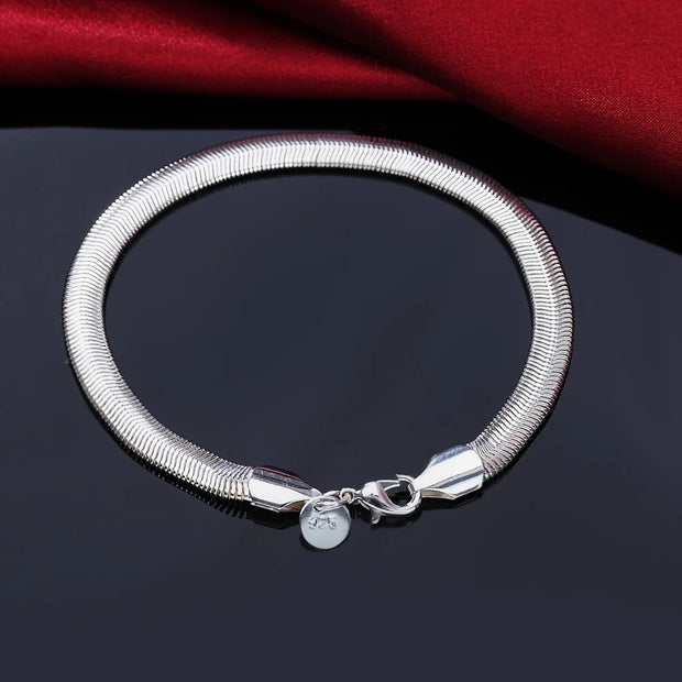 Sterling Silver Geometric Charm Bracelet Unisex