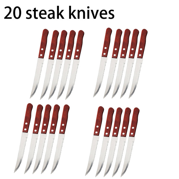 Stainless Steel Steak Knife Set Wooden Handle