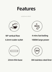800ml Gooseneck Electric Kettle 1000W Stainless Steel