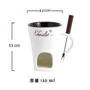 Ceramic Chocolate Melting Mug with Fork