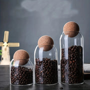 3Pcs/set Glass Storage Jar with Ball Cork Lid