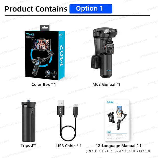 Handheld 3-Axis Gimbal Stabilizer for Smartphones