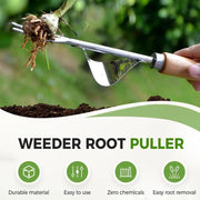Ergonomic Stainless Steel Weeder Tool for Gardening