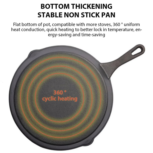 3-Piece Cast Iron Nonstick Frying Pan Set