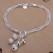 Sterling Silver Geometric Charm Bracelet Unisex