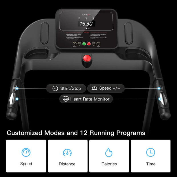 Folding Electric Treadmill for Home Use – 2.5HP Motor, LED Console, Heart Rate Monitor