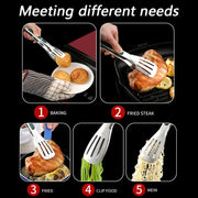304 Stainless Steel BBQ Grill Kitchen Food Tongs