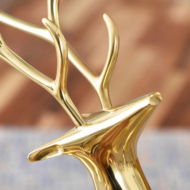 Brass Deer Statue Light Luxury Home Décor