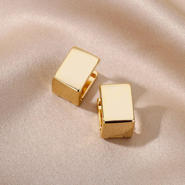 Trendy Heart Hoop Earrings Zircon Metal Women