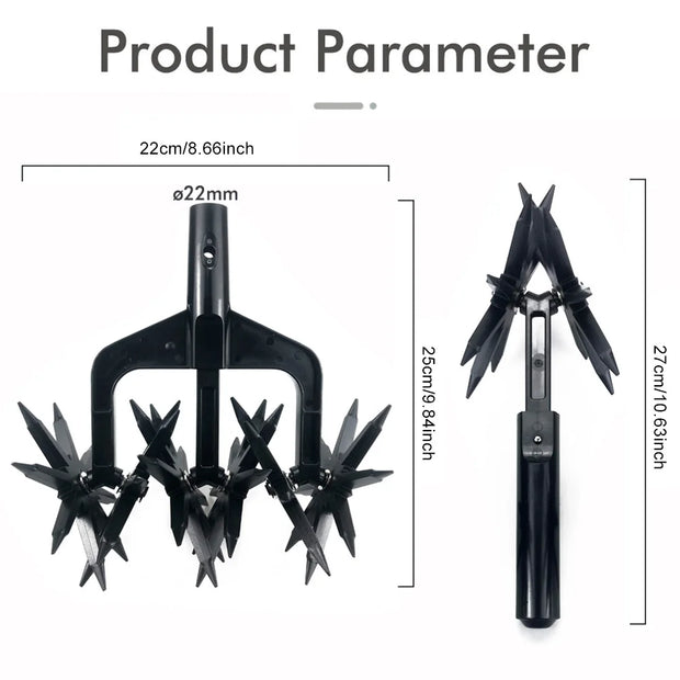 2 in 1 Garden Soil Scarifier Rotary Cultivator Tool