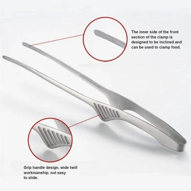 304 Stainless Steel Long Handle BBQ Tongs