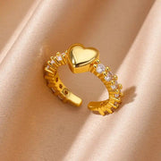 Heart Zircon 18K Gold plated Bridal Rings