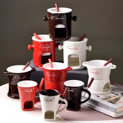 Ceramic Chocolate Fondue Mug with Fork
