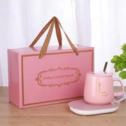 Self-Heating Ceramic Mug Set with Warm Pad Gift
