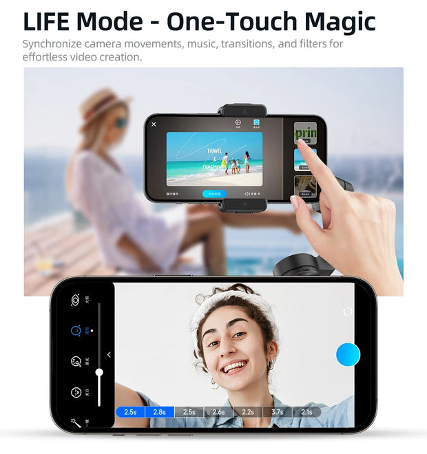 Handheld 3-Axis Gimbal Stabilizer for Smartphones