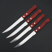 Stainless Steel Steak Knife Set Wooden Handle