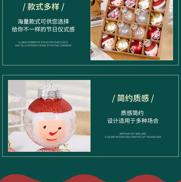 16pcs 6 cm Christmas Ball Ornaments