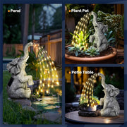 Solar Elephant Garden Ornament with LED Lights